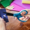Velké dětské nůžky SoftGrip™ s nepřilnavým povrchem, třpytivě modré (15 cm)